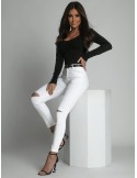 White denim pants with holes on the knees 3918 - Online store - Boutique